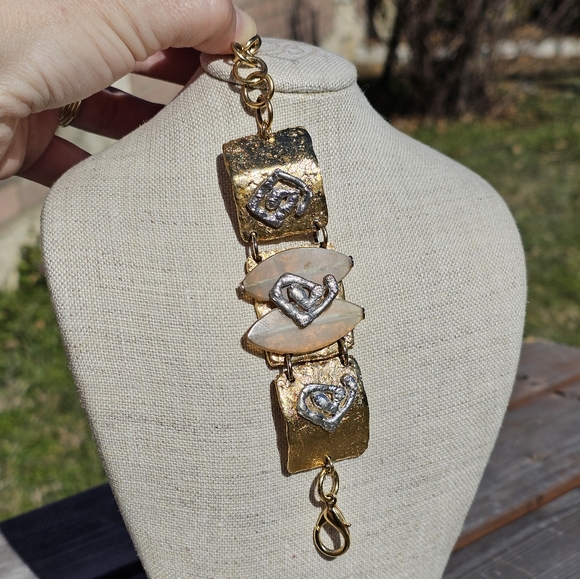 J. Jansen mixed metal handmade necklace & bracelet set - Picture 5 of 10